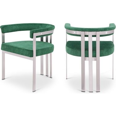 Marcello Dining Chair Set of 2 In Green Velvet