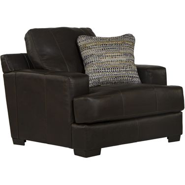 Marco Italian Top Grain Leather Match Chair In Chocolate