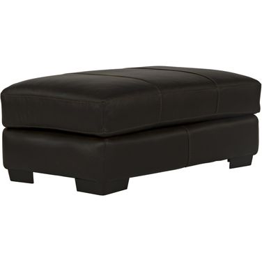 Marco Italian Top Grain Leather Match Ottoman In Chocolate