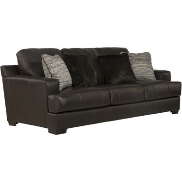 Marco Top Grain Italian Leather Match Sofa In Chocolate