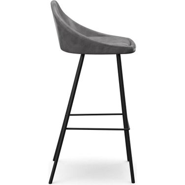 Marco Vegan Leather Bar Height Stools Set of 2 In Smoke