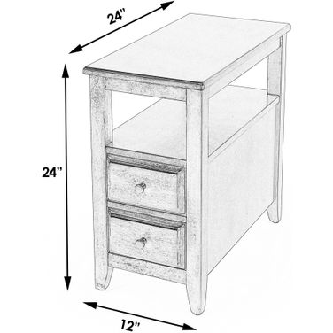 Marcus Side Table with Storage In Tan/Beige