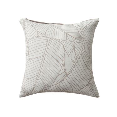 Marea 18" x 18" Feather Filled Floral Reversible Indoor/Outdoor Throw Pillow In Smoke Gray and White