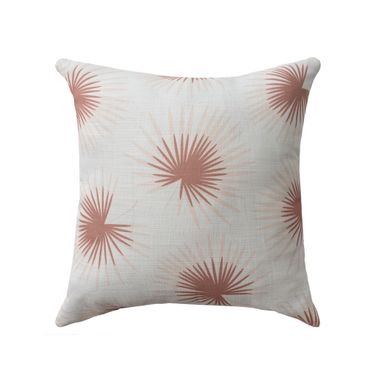 Marea 18" x 18" Floral Reversible Indoor/Outdoor Throw Pillow In Coral and White