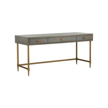 Margaret Writing Desk In Gray and Gold