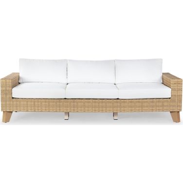 Margarita Wicker Patio Sofa In Natural and White