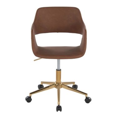 Margarite Task Chair In Brown and Gold