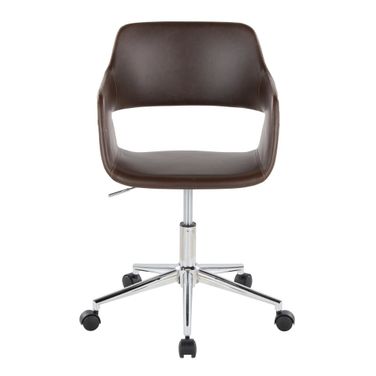 Margarite Task Chair In Chrome and Espresso