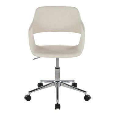 Margarite Task Chair In Cream and Chrome