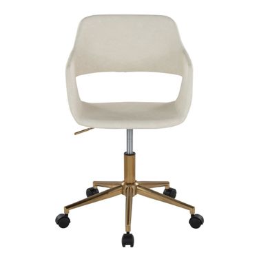 Margarite Task Chair In Cream and Gold