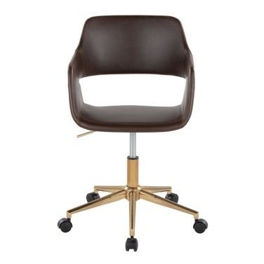 Margarite Task Chair In Gold and Espresso