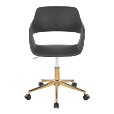Margarite Task Chair In Grey and Gold