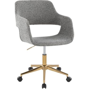 Margarite Task Chair In Grey and Gold