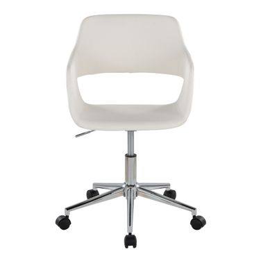 Margarite Task Chair In White and Chrome