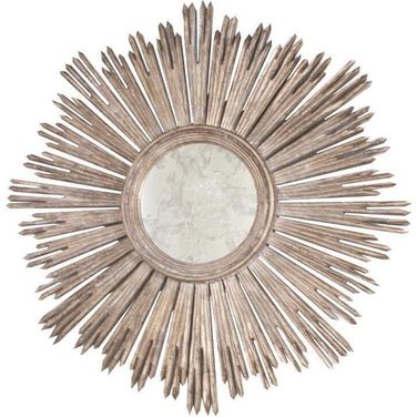 Margeaux Champagne Silver Leaf Handcarved Starburst Mirror