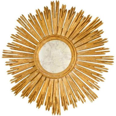 Margeaux Gold Leaf Handcarved Starburst Mirror