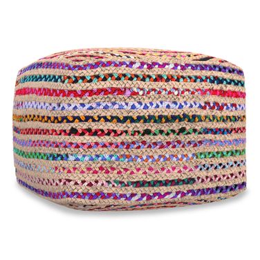 Margo 20 Inch Square Pouf In Multicolor