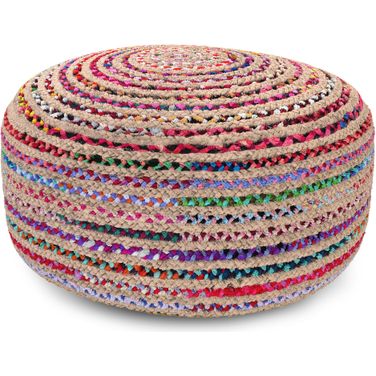 Margo Large Round Pouf In Multicolor