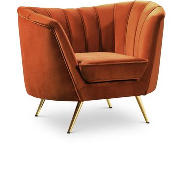 Margo Velvet Chair In Cognac