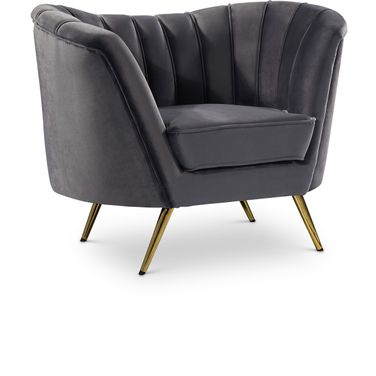 Margo Velvet Chair In Grey