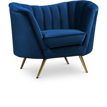 Margo Velvet Chair In Navy