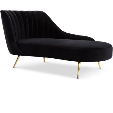 Margo Velvet Chaise In Black