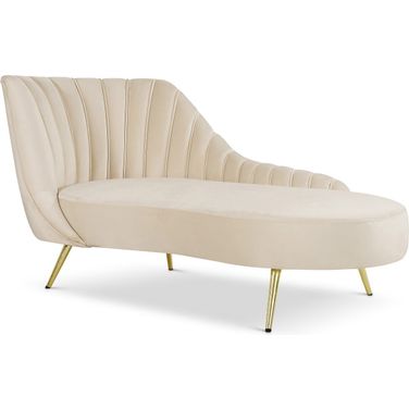 Margo Velvet Chaise In Cream