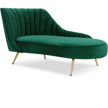 Margo Velvet Chaise In Green