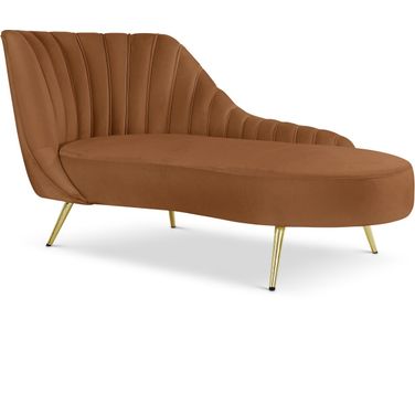 Margo Velvet Chaise In Saddle