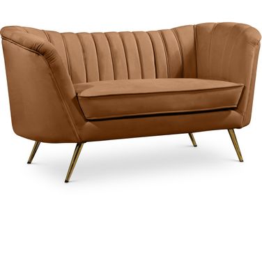 Margo Velvet Loveseat In Saddle