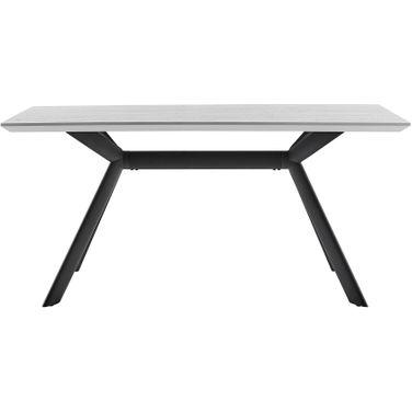 Margot Light Gray Rectangular Dining Table with Black Finish