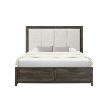 Mariah King Upholstered Bed In Dark Brown