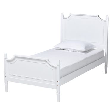 Mariana Wood Full Platform Bed In White