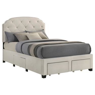 Marianna 4-Drawer Upholstered Full Storage Bed In Cream