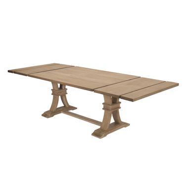 Maribel Extendable Dining Table with Two 16 Inch Removable Leaves In Rustic Natural Wood