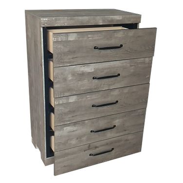 Maricela MDF Solid Wood Chest in Antique Gray