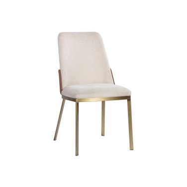 Marie Dining Chair Set of 2 In Belfast Oatmeal and Bravo Cognac