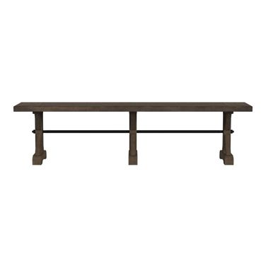 Marietta Dining Bench with Metal Bar cross In Medium Brown