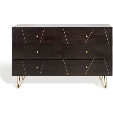 Marigold 6 Drawer Dresser In Black and Gold