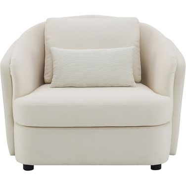 Mariko Chair with Pillow In Beige Linen