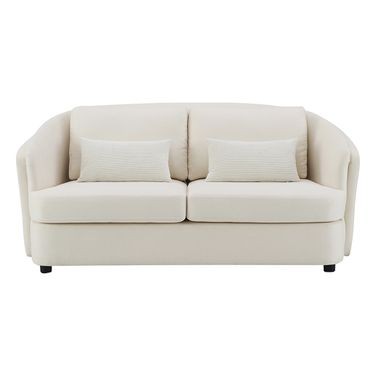 Mariko Loveseat with 2 Pillows In Beige Linen
