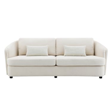 Mariko Sofa with 2 Pillows In Beige Linen