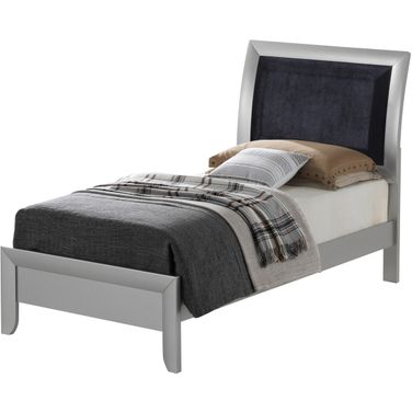Marilla Full Panel Bed In Silver Champagne