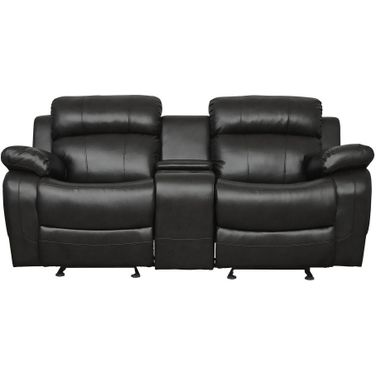 Marille Black Double Glider Reclining Loveseat with Center Console