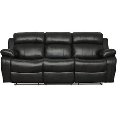 Marille Double Reclining Sofa with Center Drop-Down Cup Holders In Black