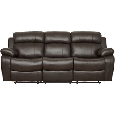 Marille Dark Brown Double Reclining Sofa with Center Drop-Down