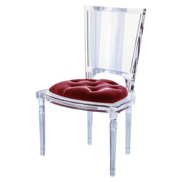 Marilyn Acrylic Side Chair In Red and Green