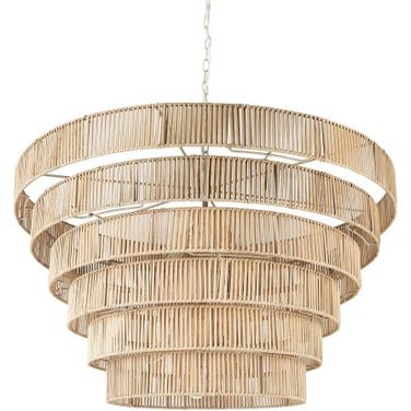 Marimba Natural Cane 6 Tier Chandelier