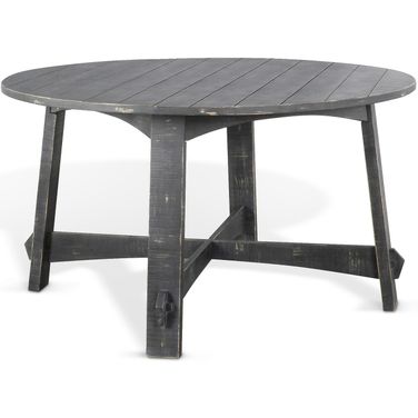 Marina Black Sand 54 Inch Dining Table In Black