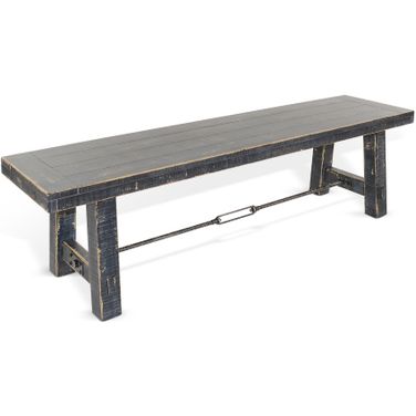 Marina 64 Inch Wood Seat Bench with Turnbuckle In Sand Black